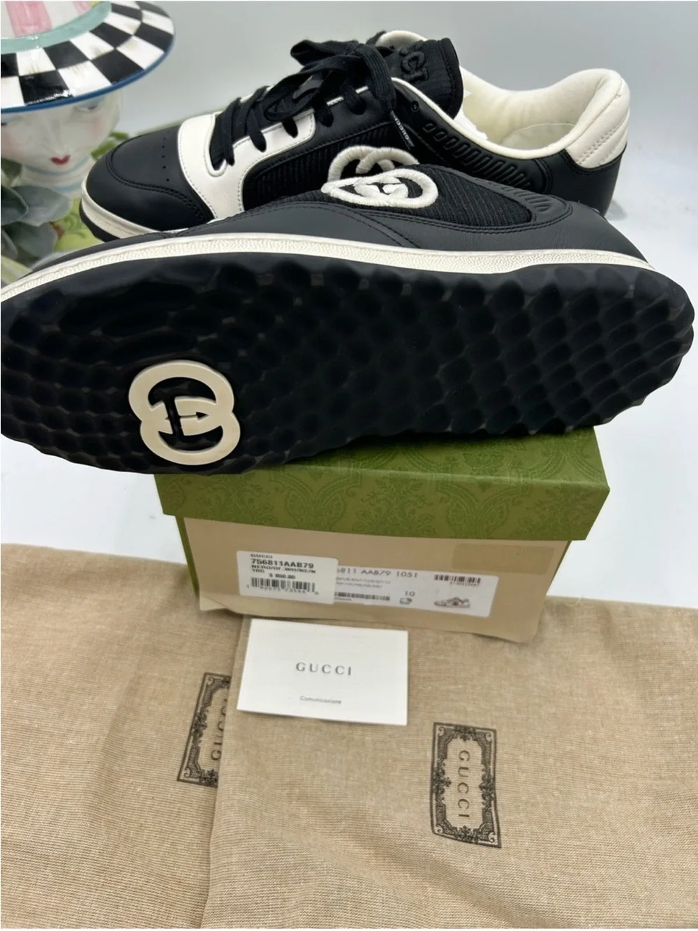 Men’s Gucci, Mac 80 low top leather sneakers size 43/10 made in Italy NWT